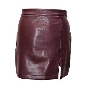 Shinestar Faux Leather Skirt Red XL